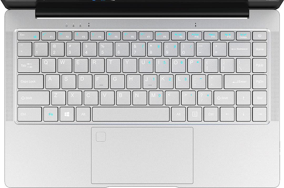 Close top-down view of the ASIJ Y116 keyboard
